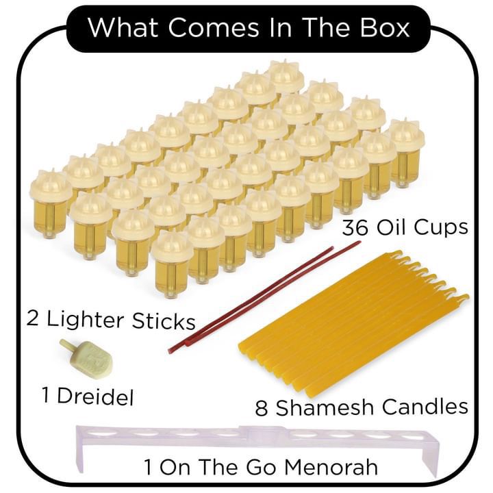 Chabad Prefilled Oil Set - 36 + 8 Hanukkah Set – VEHAER U.S