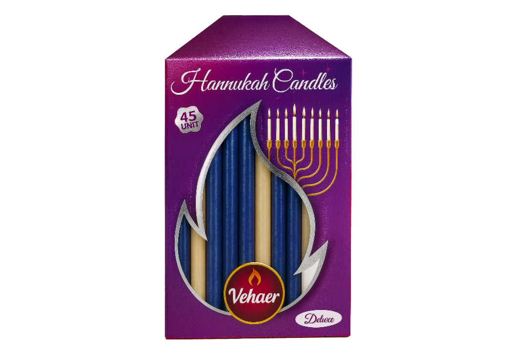 Deluxe Chanukah Candles Blue & White