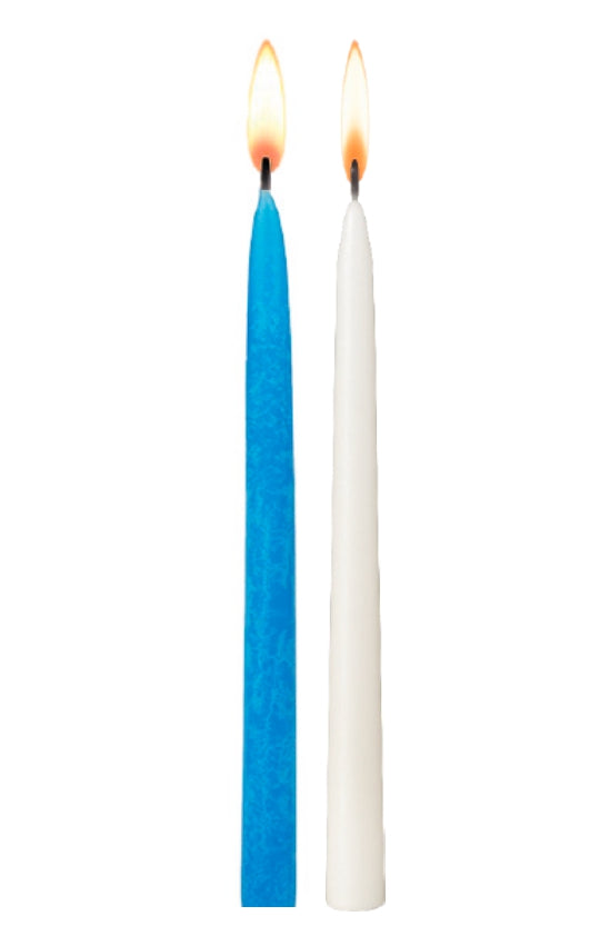 Deluxe Chanukah Candles Blue & White