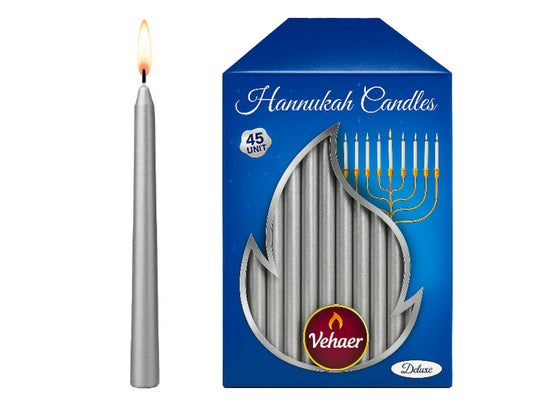 Deluxe Silver metal Chanukah Candles